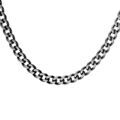 Chaine sur Artemare : Collier en acier maille gourmette 4mm PVD bross&eacute; aspect patin&eacute; chanfrein noir longueur 55cm