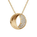 Colliers sur Artemare : Collier en plaqu&eacute; or cha&icirc;ne avec pendentif oval et oxydes blancs sertis 42+3cm