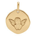 Pendentif en plaqu&eacute; or galet 18mm motif Ange Artemare