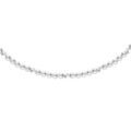 Collier en argent rhodi&eacute; perles 3mm blanche de synth&egrave;se longueur 38+4cm