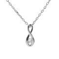 Collier en argent rhodi&eacute; cha&icirc;ne avec pendentif infini et oxyde blanc longueur 40+4cm
