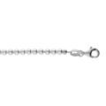Cha&icirc;ne de cheville en argent rhodi&eacute; rang&eacute;e perles 3mm blanche de synth&egrave;se longueur 23+3cm