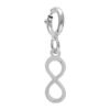 Pendentif Charms en argent rhodi&eacute; pampille infini sur fermoir anneau ressort