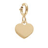 Pendentif Charms en argent et dorure jaune pampille coeur sur fermoir anneau ressort