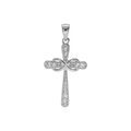 Pendentif en argent rhodi&eacute; croix pav&eacute; d'oxydes avec infini 24x17mm