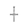 Pendentif en argent rhodi&eacute; croix lisse 20x14mm Artemare