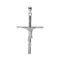Pendentif en argent rhodi&eacute; croix avec J&eacute;sus Christ 34 x 22mm