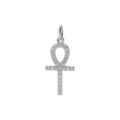 Pendentif en argent rhodi&eacute; croix arrondi pav&eacute;e d'oxydes blancs 18 x 15mm Artemare