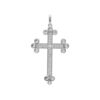 Pendentif en argent rhodi&eacute; grande croix avec oxydes blancs 33 x 23mm