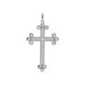Pendentif en argent rhodi&eacute; grande croix avec oxydes blancs 33 x 23mm Artemare