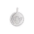 Pendentifs sur Artemare : Pendentif en argent rhodi&eacute; m&eacute;daille 16mm motif Ange contour cisel&eacute;