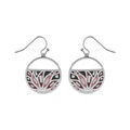 Boucles d'oreille Stella Mia en acier rond tons ros&eacute;s et nacre blanche fermoir crochet