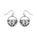 Boucles d'oreille sur Artemare : Boucles d'oreille Stella Mia en acier rond tons noirs et nacre blanche fermoir crochet