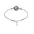 Bracelets sur Artemare : Bracelet Stella Mia en acier et cordon blanc motif rond tons noirs et nacre blanche 16+3cm