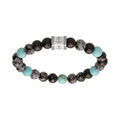 Bracelet junior en acier avec perles Howlite tube motif ancre