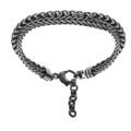 Bracelet en acier patin&eacute; double cha&icirc;ne 19+3cm
