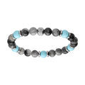 Bracelets sur Artemare : Bracelet extensible en acier perles Howlite et Jade v&eacute;ritable avec perles couleur turquoise