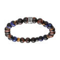 Bracelets sur Artemare : Bracelet extensible en acier perles Oeil de Tigre et Sodalite bleu imitation