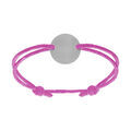 Bracelet avec cordon rose r&eacute;glable et rondelle acier &agrave; graver
