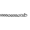 Bracelet en acier maille 1+3 largeur 4mm PVD bross&eacute; aspect patin&eacute; chanfrein noir longueur 19cm Artemare
