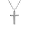 Colliers sur Artemare : Collier en acier cha&icirc;ne maille for&ccedil;at avec pendentif croix 33 x 17mm - longueur 55+5cm