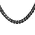 Collier en acier et PVD noir mat maille franco carr&eacute;e 4x4 longueur 55cm