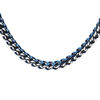 Cha&icirc;ne en acier mat maille franco PVD bleu sur les cot&eacute;s maille longueur 55.5cm