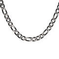 Chaine sur Artemare : Collier en acier maille 1+3 largeur 4mm PVD bross&eacute; aspect patin&eacute; chanfrein noir longueur 50cm