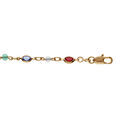 Bracelet en plaqu&eacute; or tutti frutti navettes et perles multicouleurs 16+3cm Artemare