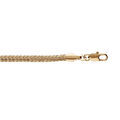 Bracelet en plaqu&eacute; or maille serpent 3.5mm l&eacute;ger bomb&eacute; de chaque c&ocirc;t&eacute; longueur 16+3cm