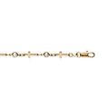 Bracelet en plaqu&eacute; or maillons forme de croix et oxydes blancs 16+3cm