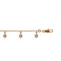 Bracelet en plaqu&eacute; or pampilles oxydes rose et violet 16+3cm Artemare