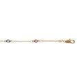 Bracelet en plaqu&eacute; or cha&icirc;ne avec oxydes multi couleurs 16+3cm Artemare
