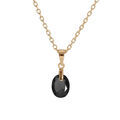 Colliers sur Artemare : Collier en plaqu&eacute; or cha&icirc;ne avec pendentif goutte oxyde noir facet&eacute; 40+5cm