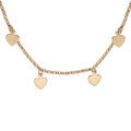 Colliers sur Artemare : Collier en plaqu&eacute; or cha&icirc;ne avec pampilles coeurs lisses 40+5cm