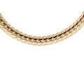 Collier en plaqu&eacute; or maille serpent 3.5mm l&eacute;ger bomb&eacute; de chaque c&ocirc;t&eacute; longueur 42cm