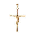 Pendentif en plaqu&eacute; or croix avec J&eacute;sus Christ 34 x 22mm