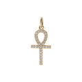 Pendentifs sur Artemare : Pendentif en plaqu&eacute; or croix arrondi avec oxydes blancs 18 x 15mm