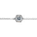 Bracelet en argent rhodi&eacute; oxyde bleu ciel et contour oxydes blancs 16+3cm Artemare