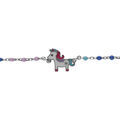 Bracelet en argent rhodi&eacute; boules r&eacute;sines multicouleur avec licorne 13+3cm Artemare