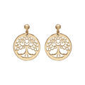 Boucles d'oreille tige en argent et dorure jaune, motif arbre de vie Artemare