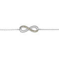 Bracelet en argent rhodi&eacute; motif infini ajour&eacute; avec oxydes couleur miel sertis 16+3cm Artemare