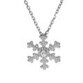 Collier en argent rhodi&eacute; flocon de neige 42+3cm Artemare