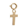 Pendentif en argent et dorure jaune croix avec anneau ressort