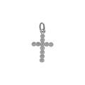 Pendentif en argent rhodi&eacute; petite croix avec oxydes blancs - 12 x 16mm