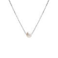 Collier en acier et perle de culture d'eau douce 40+9cm