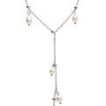Collier en acier et perles de culture d'eau douce 40+4cm