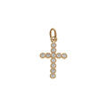 Pendentif plaqu&eacute; or petite croix avec oxydes blancs 12 x 16mm