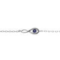Bracelet en argent rhodi&eacute; motif infini oxyde bleu fonc&eacute; 16+2cm