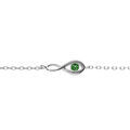 Bracelet en argent rhodi&eacute; motif infini oxyde vert fonc&eacute; 16+2cm Artemare